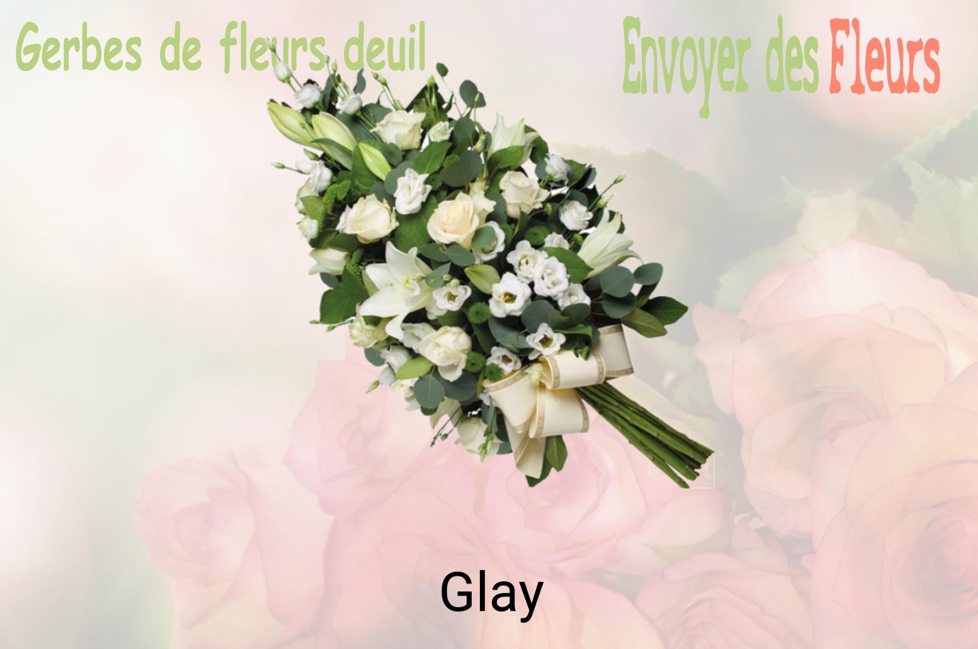 Gerbe de fleurs de deuil livrée à Glay